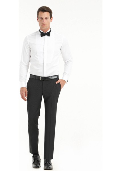 Beyaz Düz Regular Fit Duble Manşet Ata Yaka Smokin Gömlek fiyatları