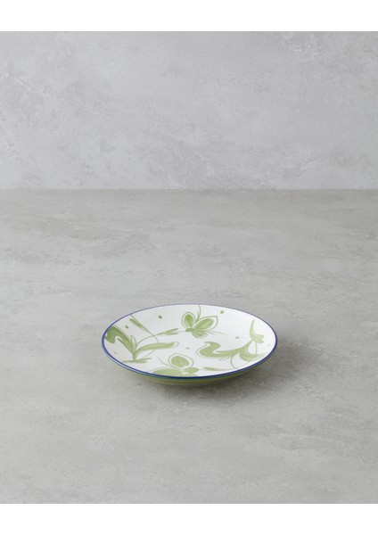 Plantopia Porselen Pasta Tabağı 15 cm Beyaz - Lacivert