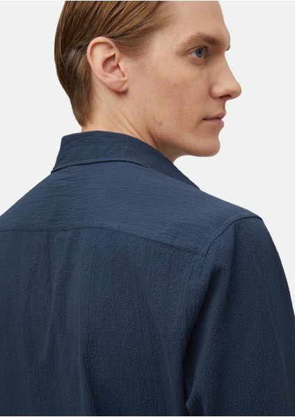 Lacivert Düz Regular Fit Dokuma Casual Pamuk Karışımlı Gömlek modelleri