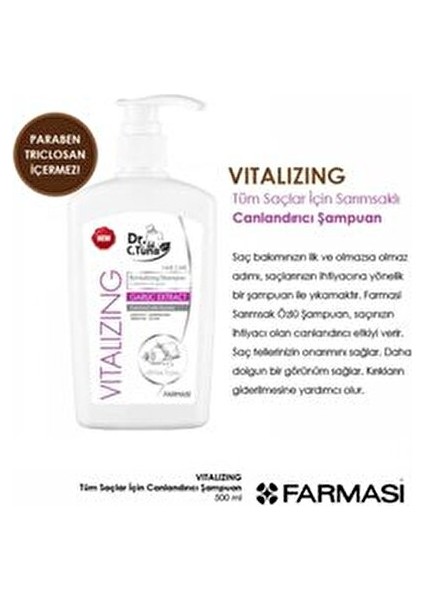 Dr. C. Tuna Vitalizing Canlandırıcı Sarımsaklı Şampuan 2'li Set 500 ml Tüm Saçlar İçin modelleri