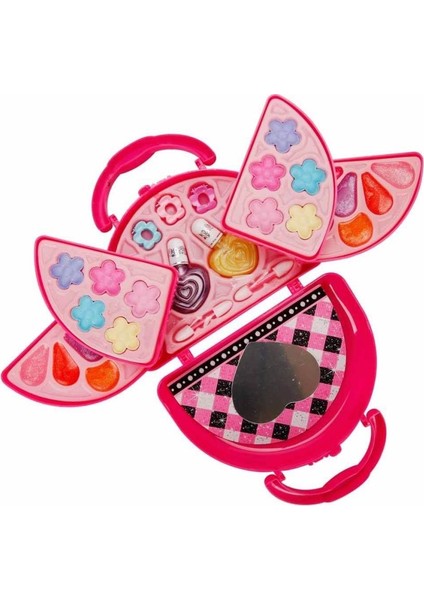 4278 Pretty Pinky 3 Katlı Pembe Çantalı Makyaj Seti Sunman