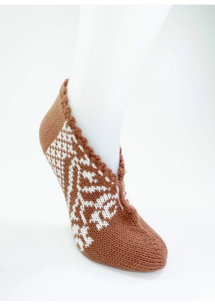 El Örgüsü Kışlık Şık Kadın Yün Patik D9