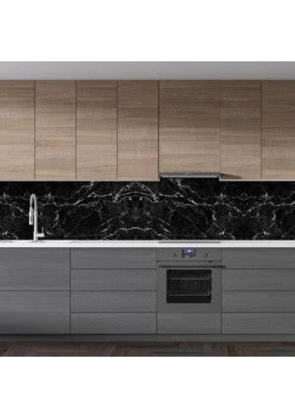 Siyah Mermer Desenli Yapışkanlı Kaplama Kağıdı 5 Metre indirimleri