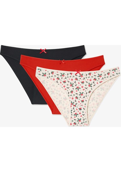 Çok Renkli Happy Deers 3lü Slip Külot fiyatları