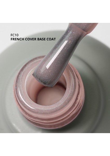 French Cover Rubber Base Coat FC10, Gümüş Simli Soft Pembe 10 ml fiyatları