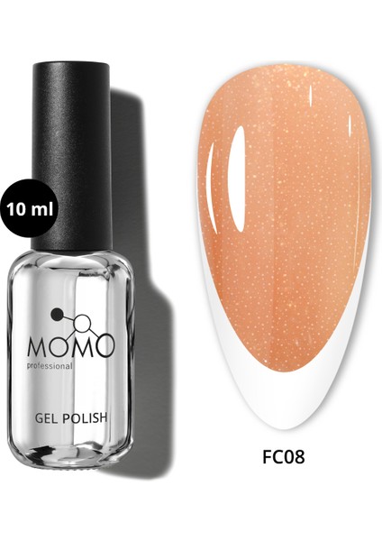French Cover Rubber Base Coat FC08, Altın Simli Açık Bronz 10 ml