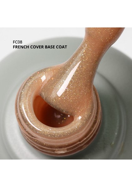 French Cover Rubber Base Coat FC08, Altın Simli Açık Bronz 10 ml fiyatları