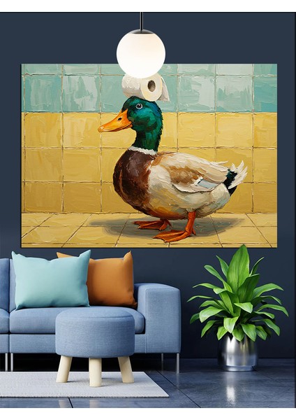Ayakta Duran Ördek Portresi Dekoratif Kanvas - Mdf Ahşap Tablo indirimleri