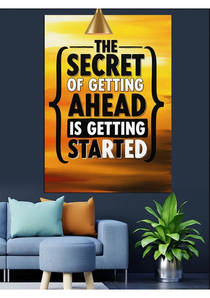 Sırrı Sakla Motivasyon Yazısı Dekoratif Kanvas - Mdf Ahşap Tablo