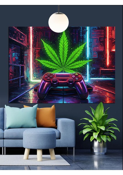 Yapraklı Kontrol Cihazı Dekoratif Kanvas - Mdf Ahşap Tablo modelleri