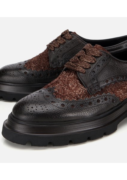 02AYH312350A480 ERKEK Deri Kahverengi Kırçıllı Yüksek Tabanlı Günlük Ayakkabı modelleri