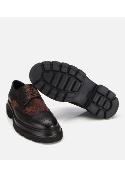 02AYH312350A480 ERKEK Deri Kahverengi Kırçıllı Yüksek Tabanlı Günlük Ayakkabı