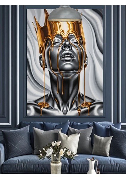 Soyut Kral Heykeli Sanatı Dekoratif Kanvas - Mdf Ahşap Tablo fiyatları