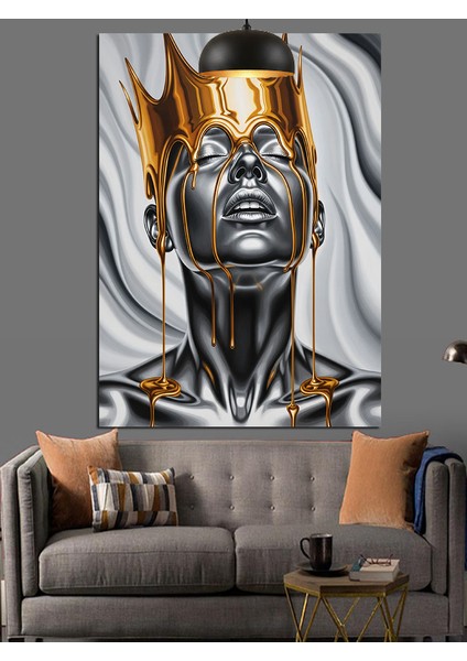 Soyut Kral Heykeli Sanatı Dekoratif Kanvas - Mdf Ahşap Tablo modelleri