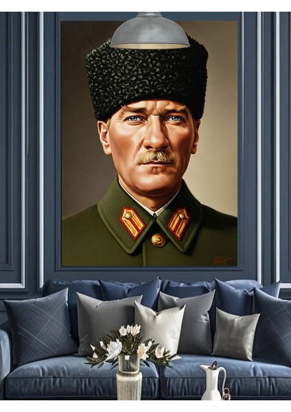 Mustafa Kemal Atatürk Portresi Dekoratif Kanvas - Mdf Ahşap Tablo indirimleri