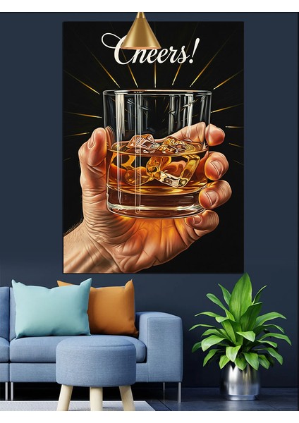 Kadeh Kaldırma Şerefe Dostluk Içeceği Dekoratif Kanvas - Mdf Ahşap Tablo