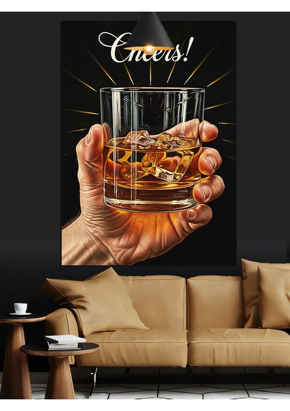 Kadeh Kaldırma Şerefe Dostluk Içeceği Dekoratif Kanvas - Mdf Ahşap Tablo fiyatları