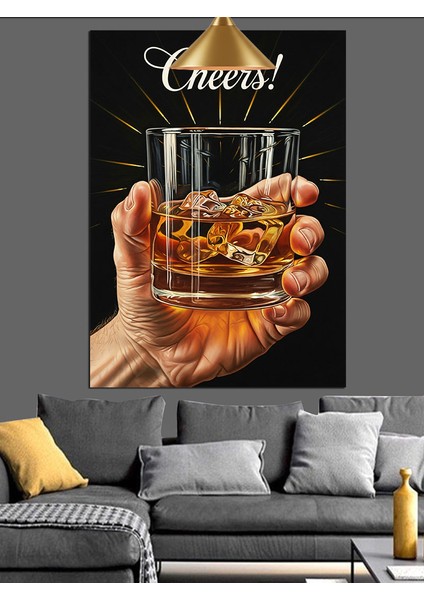 Kadeh Kaldırma Şerefe Dostluk Içeceği Dekoratif Kanvas - Mdf Ahşap Tablo modelleri