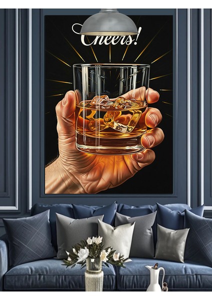 Kadeh Kaldırma Şerefe Dostluk Içeceği Dekoratif Kanvas - Mdf Ahşap Tablo fırsatları
