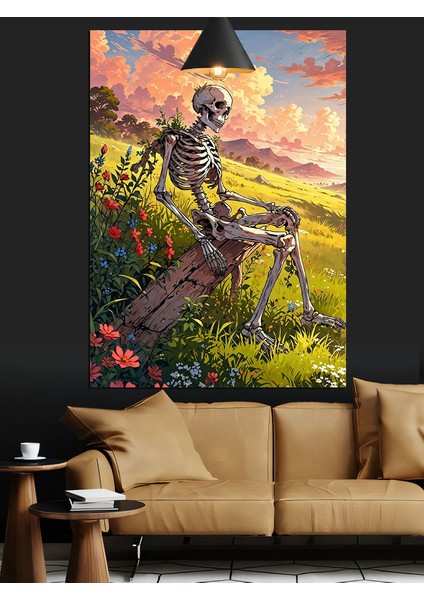 Doğada Iskelet Figürü Dekoratif Kanvas - Mdf Ahşap Tablo modelleri