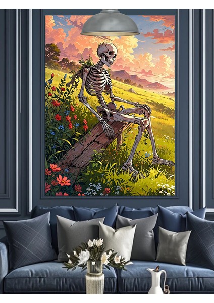 Doğada Iskelet Figürü Dekoratif Kanvas - Mdf Ahşap Tablo indirimleri