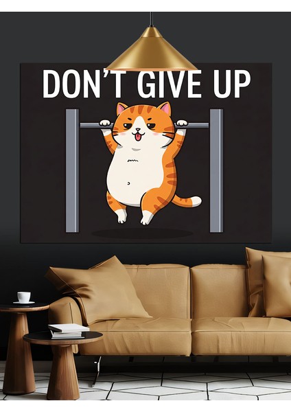 Tablo Mega Pes Etme Yazısı Komik Kediler Dekoratif Kanvas - Mdf Ahşap Tablo fiyatları