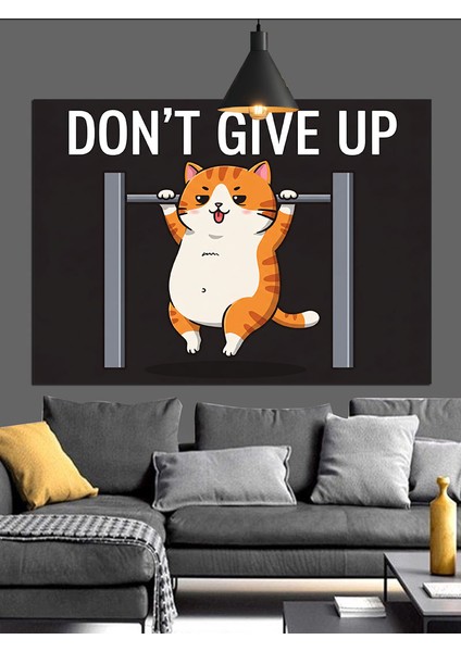 Tablo Mega Pes Etme Yazısı Komik Kediler Dekoratif Kanvas - Mdf Ahşap Tablo modelleri
