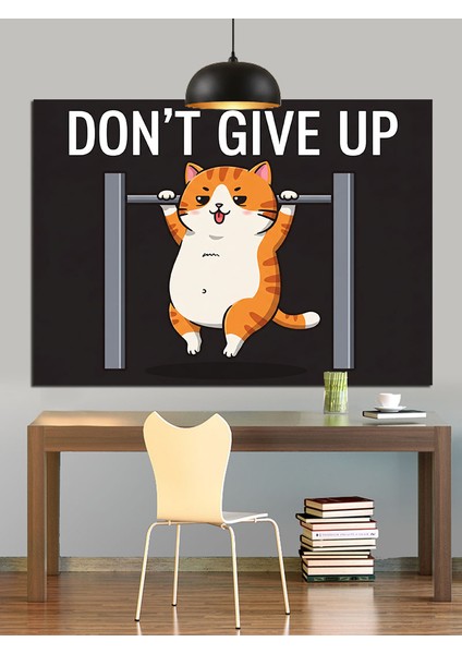 Tablo Mega Pes Etme Yazısı Komik Kediler Dekoratif Kanvas - Mdf Ahşap Tablo indirimleri