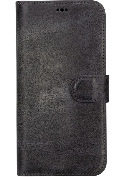 Apple iPhone 15 Pro Max Uyumlu Deri Cüzdanlı Kılıf Mwwn VS4EF Gri fırsatları