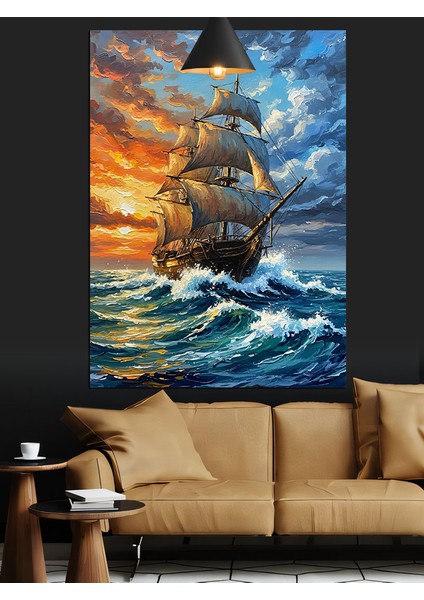 Yelkenli Gemi Deniz Seyahati Dekoratif Kanvas - Mdf Ahşap Tablo modelleri