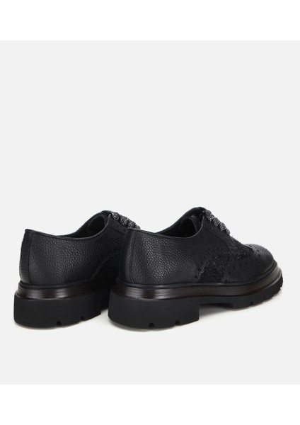 02AYH312350A100 ERKEK Deri Siyah Kırçıllı Yüksek Tabanlı Günlük Ayakkabı fırsatları