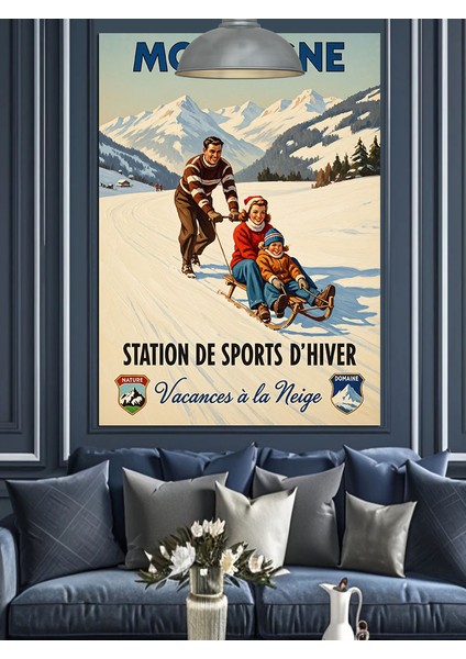 Montagne Vintage Kayak Posteri Dekoratif Kanvas - Mdf Ahşap Tablo indirimleri