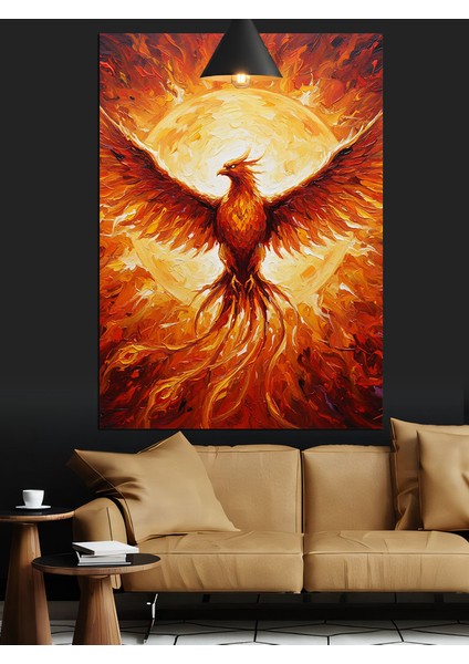 Kızıl Anka Kuşu Yükselişi Dekoratif Kanvas - Mdf Ahşap Tablo fiyatları