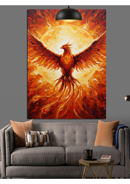 Kızıl Anka Kuşu Yükselişi Dekoratif Kanvas - Mdf Ahşap Tablo indirimleri