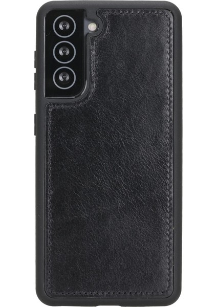 Samsung Galaxy S21 Plus Uyumlu Deri Cüzdanlı Kılıf Rst1 Siyah modelleri