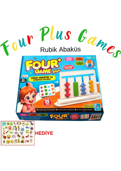 Four Plus Game - Rubik Abaküs Montessori Zeka Oyunu - Eğitici ve Eğlenceli