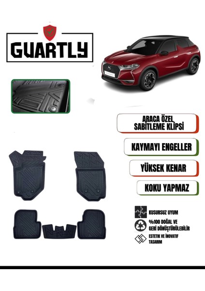 Ds 3 Crossback 2018 ve Sonrası Uyumlu Araca Özel 4d Havuzlu Oto Paspas Takımı