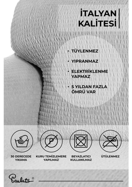 Lastikli Esnek ve Yıkanabilir Piliseli Açık Gri 3 Kişilik Koltuk Örtüsü modelleri