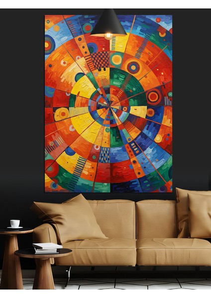 Renkli Tekerlek Soyut Sanat Dekoratif Kanvas - Mdf Ahşap Tablo modelleri