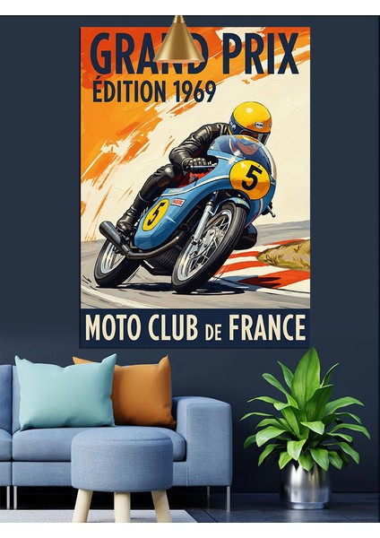 Grand Prix Motorsiklet Posteri Dekoratif Kanvas - Mdf Ahşap Tablo fiyatları