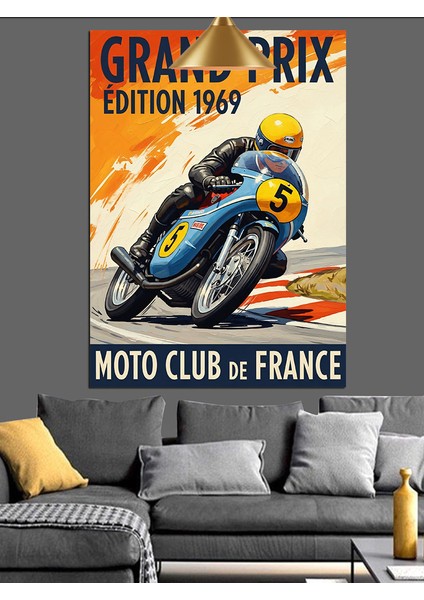 Grand Prix Motorsiklet Posteri Dekoratif Kanvas - Mdf Ahşap Tablo fırsatları