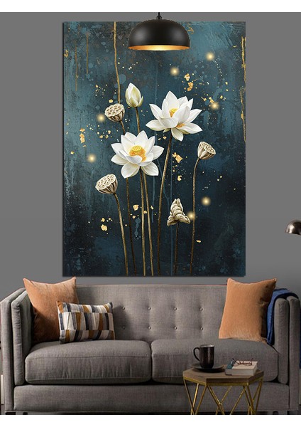 Beyaz Papatya Çiçekleri Buketi Dekoratif Kanvas - Mdf Ahşap Tablo fiyatları