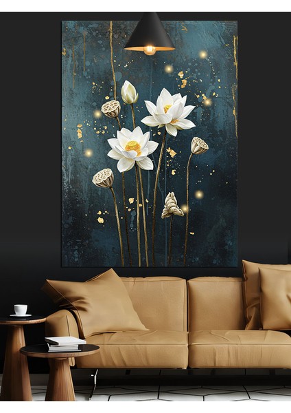 Beyaz Papatya Çiçekleri Buketi Dekoratif Kanvas - Mdf Ahşap Tablo fırsatları