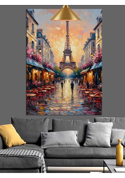 Eyfel Kulesi Yansımalı Şehir Manzarası Dekoratif Kanvas - Mdf Ahşap Tablo indirimleri