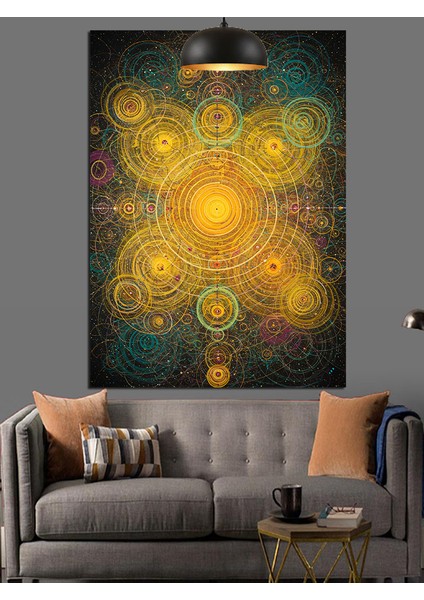 Soyut Çakra Mandala Figürü Dekoratif Kanvas - Mdf Ahşap Tablo fiyatları