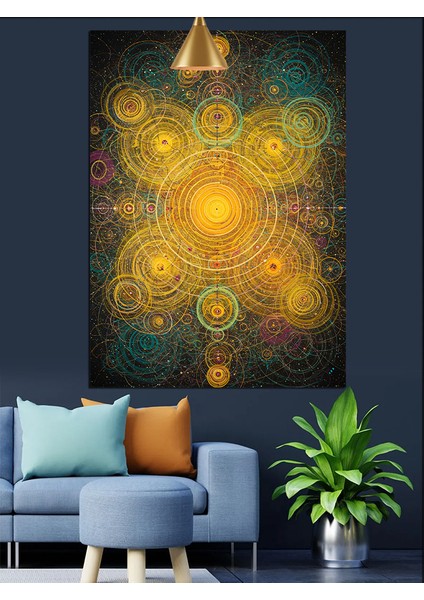 Soyut Çakra Mandala Figürü Dekoratif Kanvas - Mdf Ahşap Tablo modelleri