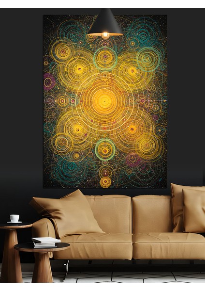 Soyut Çakra Mandala Figürü Dekoratif Kanvas - Mdf Ahşap Tablo fırsatları