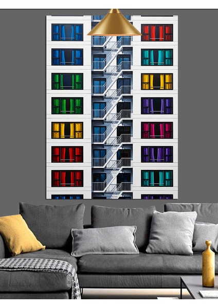 Renkli Pencereler Soyut Sanat Dekoratif Kanvas - Mdf Ahşap Tablo modelleri