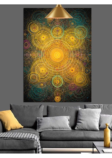 Soyut Çakra Mandala Figürü Dekoratif Kanvas - Mdf Ahşap Tablo indirimleri