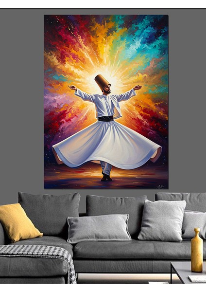 Mevlevi ve Manevi Huzur Dekoratif Kanvas - Mdf Ahşap Tablo fırsatları